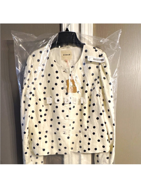 Boden Jackets & Blazers - Boden Cream Blazer with Black Polka Dots